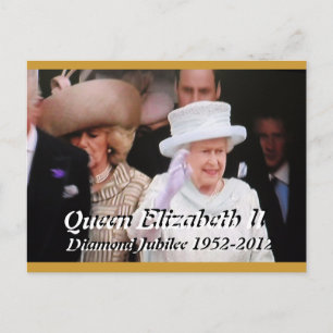 Drottning Elizabeth diamantjubileums porträtt post Vykort