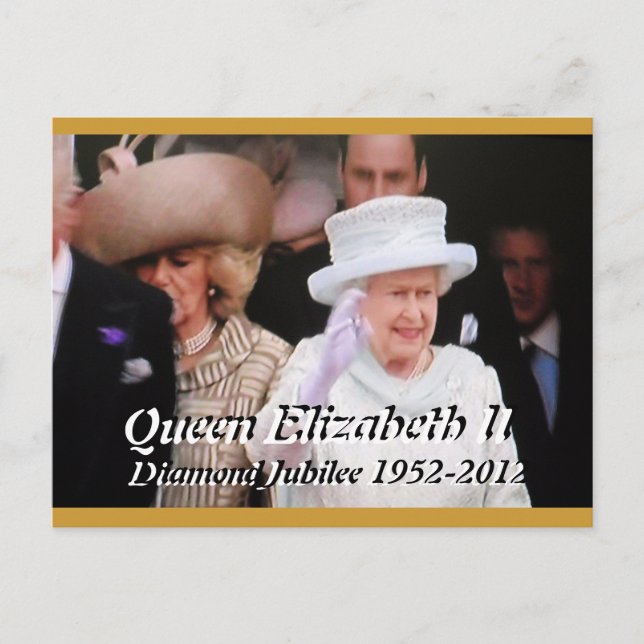 Drottning Elizabeth diamantjubileums porträtt post Vykort (Framsida)