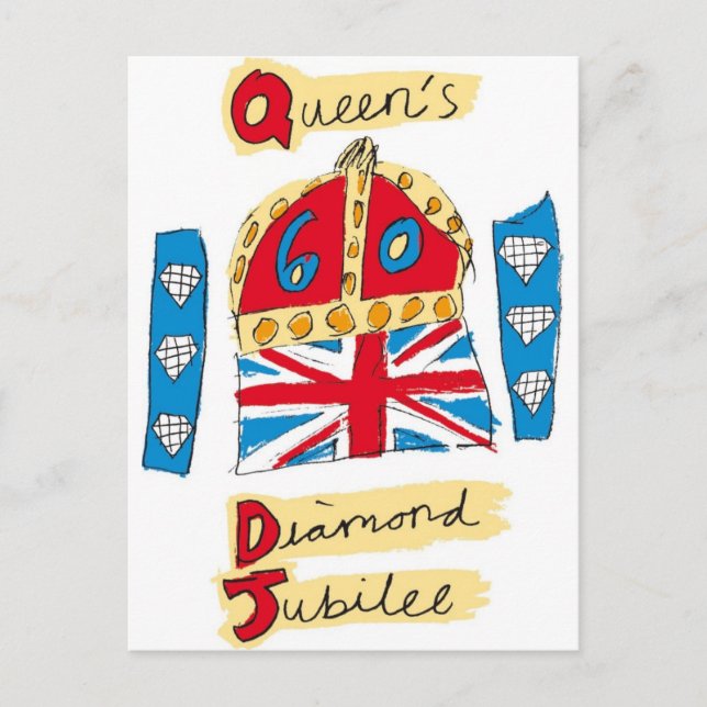 drottning Elizabeth diamond jubilee 2012 Vykort (Framsida)