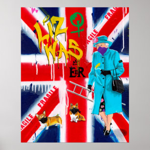 "drottning Elizabeth" Graffiti Stil Poster