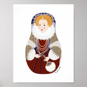 Drottning Elizabeth I av England Matryoshka-affisc Poster