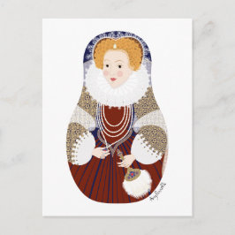 Drottning Elizabeth I av England Matryoshka Postko Vykort