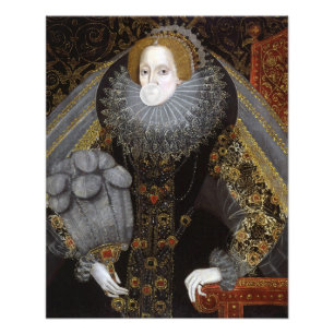 Drottning Elizabeth I blåser en vit bubbelgum Fototryck