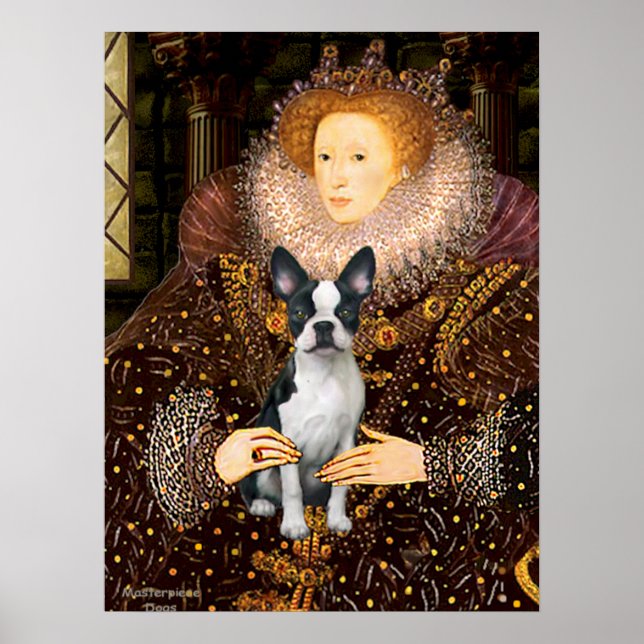 Drottning Elizabeth I & Hennes Boston Terrier Poster (Framsidan)