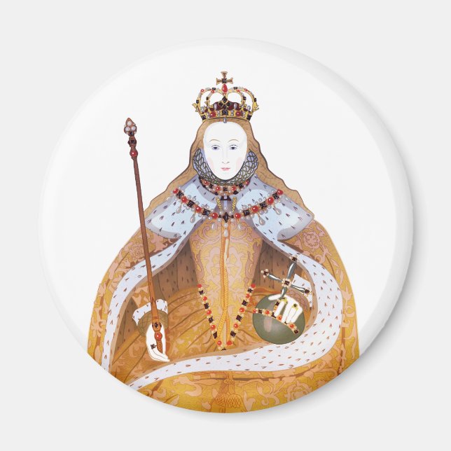 drottning Elizabeth I - historisk illustration Magnet (Framsidan)