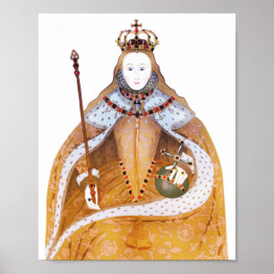 drottning Elizabeth I - historisk illustration Poster