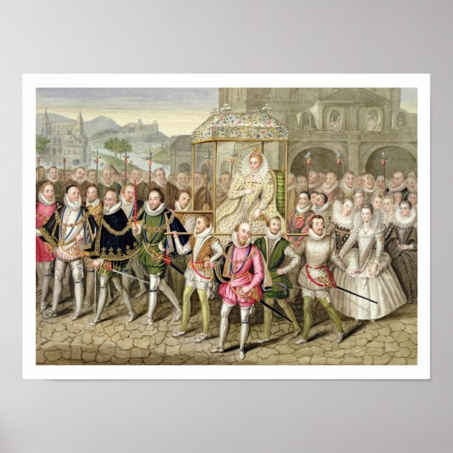 drottning Elizabeth I i fortplantning med hennes C Poster (Framsidan)