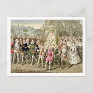 drottning Elizabeth I i fortplantning med hennes C Vykort