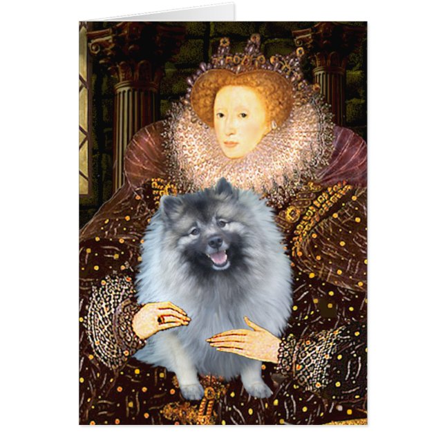 drottning Elizabeth I - Keeshond (F) Hälsningskort (Framsidan)
