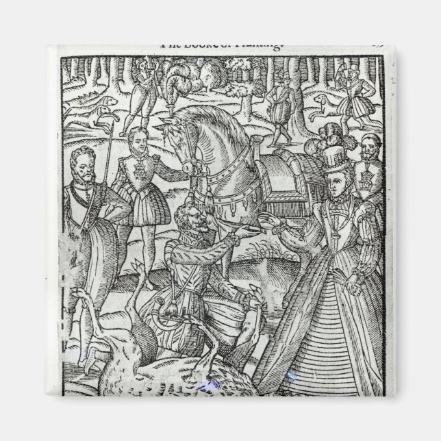 drottning Elizabeth I vid en stamjakt Magnet (Framsidan)