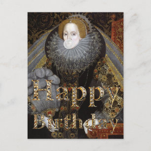 Drottning Elizabeth I vit tuggummi Grattis på föde Vykort
