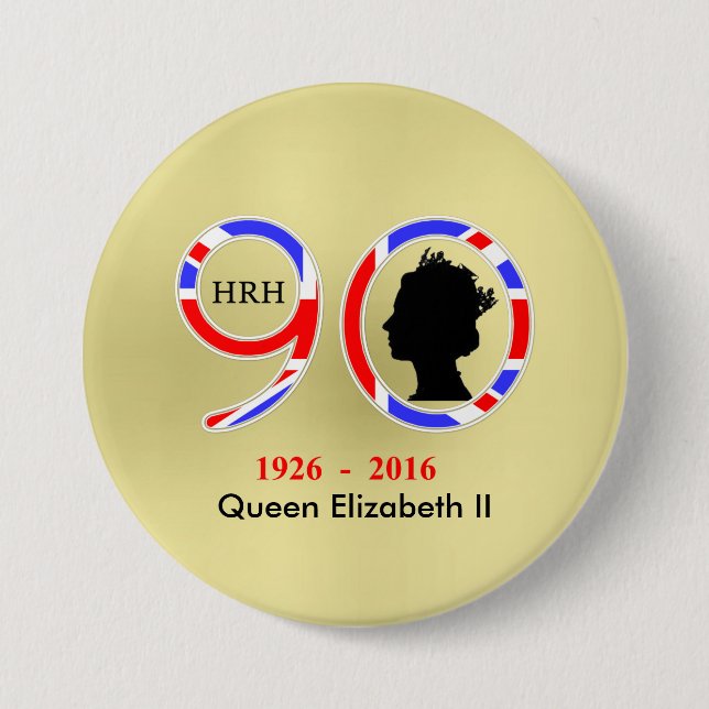 Drottning Elizabeth II av England den 90:e Knapp (Framsida)