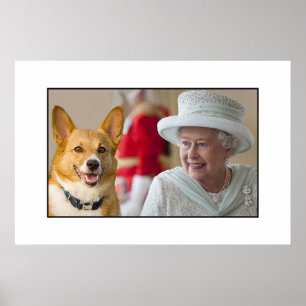 drottning Elizabeth II delar ett skratt med sin Co Poster