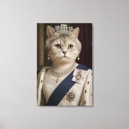 Drottning Elizabeth II Kattporträtt | Royal Feline Canvastryck