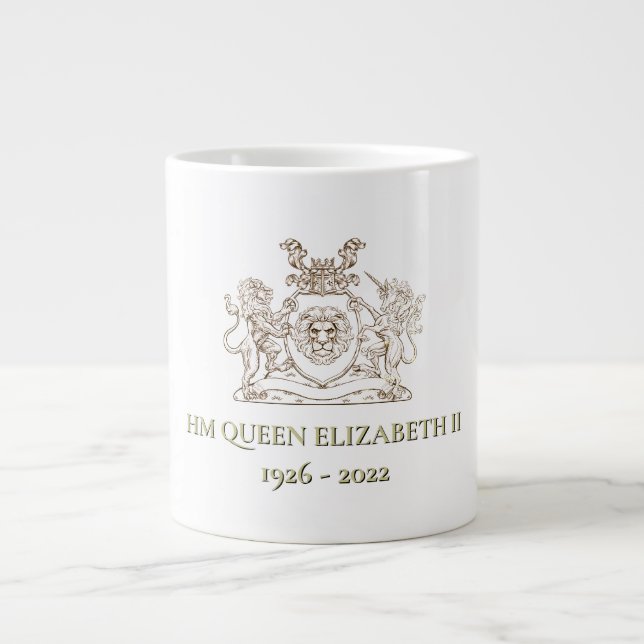 drottning Elizabeth II Kommemorative Keepsakte Tea Jumbo Mugg (Framsidan)