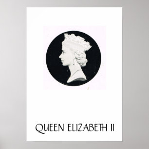 Drottning Elizabeth II, lättnadsteckning Poster