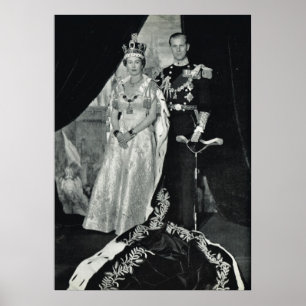Drottning Elizabeth II och Prince Philip Poster