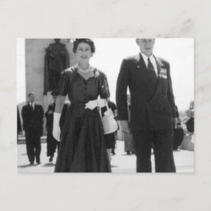 Drottning Elizabeth II och Sir Walter Jackson Coop Vykort