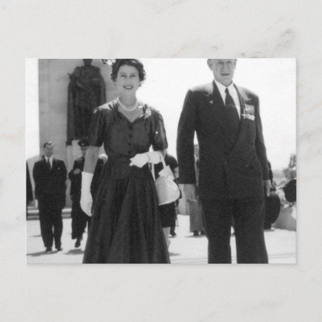 Drottning Elizabeth II och Sir Walter Jackson Coop Vykort (Framsida)