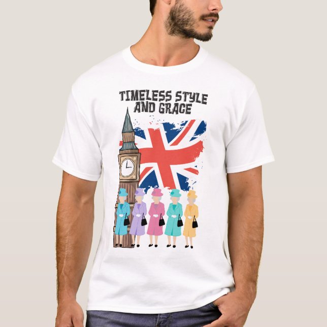 drottning Elizabeth II - Timless Stil och Grace. T Shirt (Framsida)