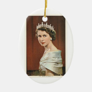 Drottning Elizabeth Julgransprydnad Keramik
