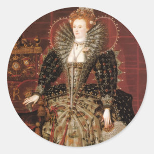 Drottning Elizabeth mig av England Runt Klistermärke