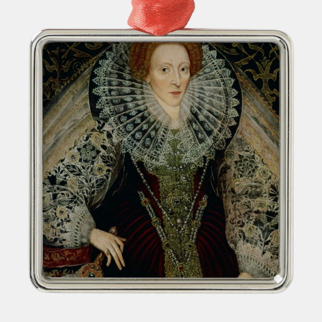 Drottning Elizabeth mig, c.1585-90 Julgransprydnad Metall (Framsidan)