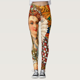 Drottning Elizabeth mig damasker Leggings