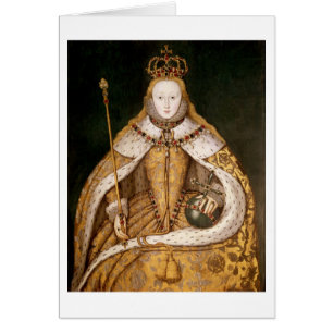 Drottning Elizabeth mig i Coronationskrud Hälsningskort
