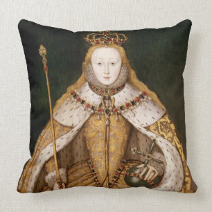Drottning Elizabeth mig i Coronationskrud Kudde