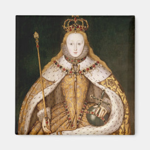 Drottning Elizabeth mig i Coronationskrud Magnet