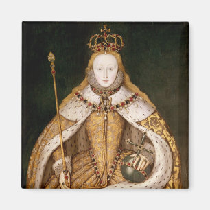 Drottning Elizabeth mig i Coronationskrud Magnet