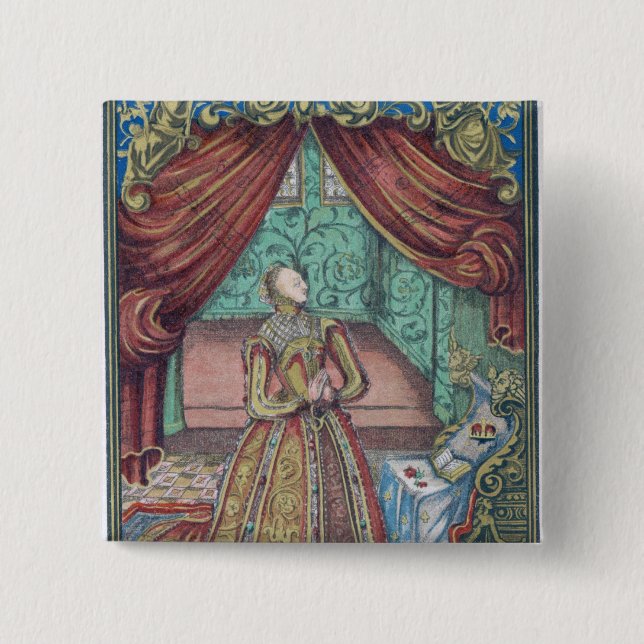Drottning Elizabeth mig på bönen, frontispiece Knapp (Framsida)