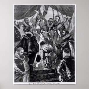 Drottning Elizabeth mig som adlar den Francis Poster