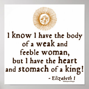 Drottning Elizabeth mig Tilburycitationstecken Poster