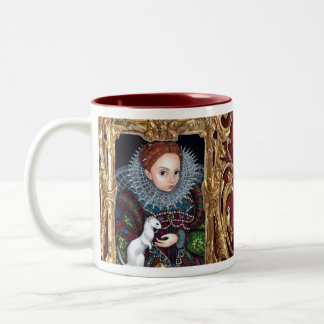 Drottning Elizabeth och en Erminemugg Två-Tonad Mugg