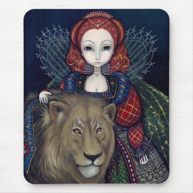 "Drottning Elizabeth och en lejona" Mousepad Musmatta (Framsidan)