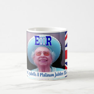 drottning Elizabeth Platinum Jubilee till minne av Kaffemugg