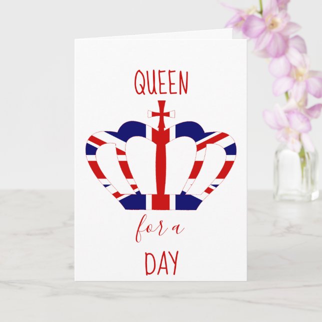 Drottning för en dag | Union Jack Krona | MORS DAG Kort (Orkide)