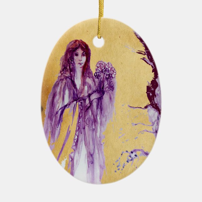 DROTTNING GUINEVERE / KONUNG ARTHURS LEGENDE Perga Julgransprydnad Keramik (Framsidan)