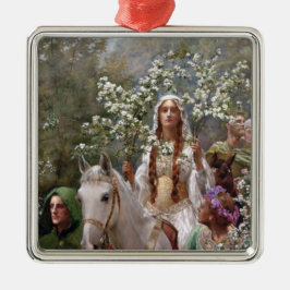 Drottning Guineveres Majfirande (av John Collier) Julgransprydnad Metall