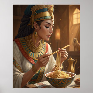 Drottning Hatshepsut äter nudlar Roligt Antikens E Poster