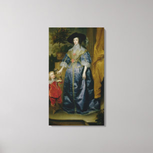 Drottning Henrietta Maria och henne som är dvärg Canvastryck