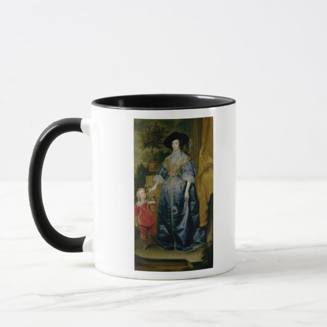 Drottning Henrietta Maria och henne som är dvärg- Mugg (Vänster)