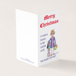 Drottning i blått får lika behandling hemma teckna kort