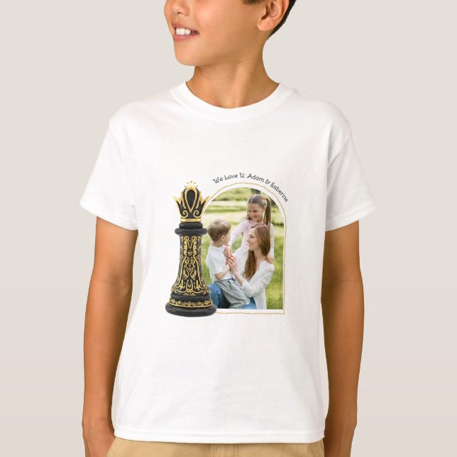 Drottning i mitt liv, Guldmanus Svart Schack T Shirt (Framsida)