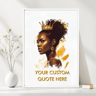 Drottning Krona Porträtt-Skapa Din Egen Motivering Poster