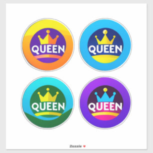 Drottning Krona Rund Badge Set Klistermärken