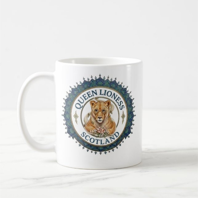 Drottning Lejonhona. Skottland Kaffemugg (Vänster)