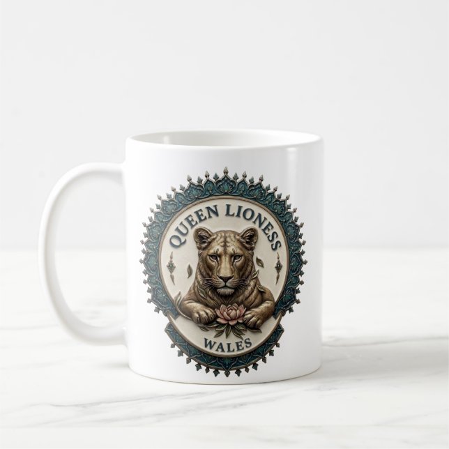 Drottning Lejonhona. Wales Kaffe Mugg (Vänster)